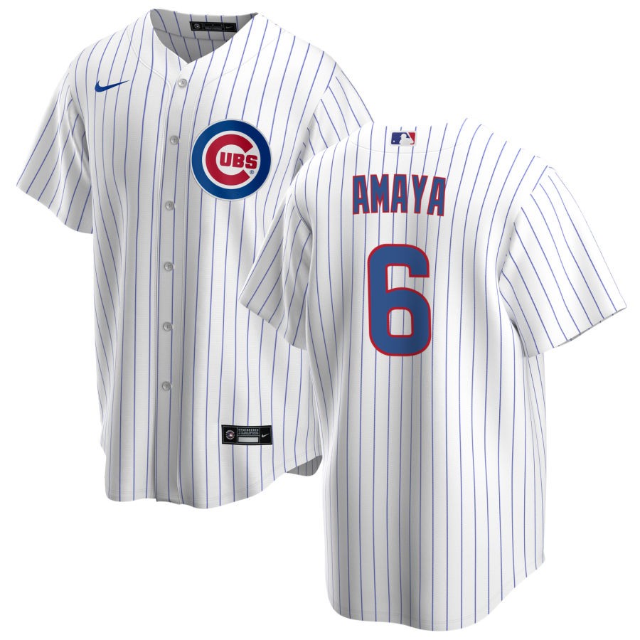 NIKE Men's Miguel Amaya Chicago Cubs White Home Premium Stitch Replica Jersey - Pro Jersey Sports