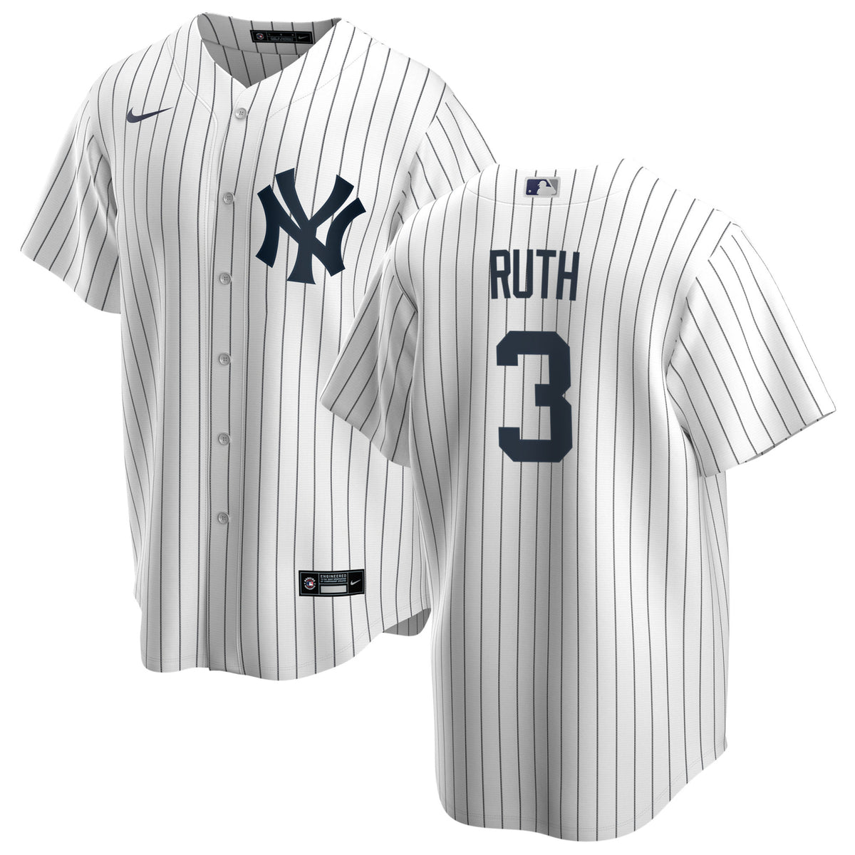 Men's Nike Babe Ruth #3 White New York Yankees Home Official Replica Name Player Jersey - Pro Jersey Sports