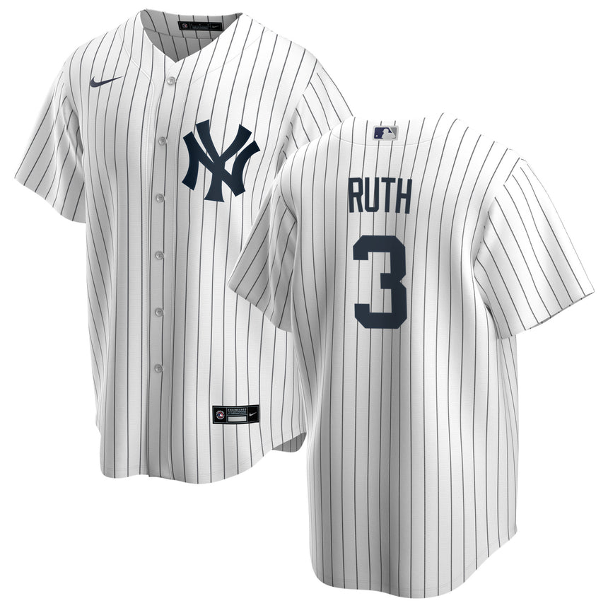 Men's Nike Babe Ruth #3 White New York Yankees Home Official Replica Name Player Jersey - Pro Jersey Sports