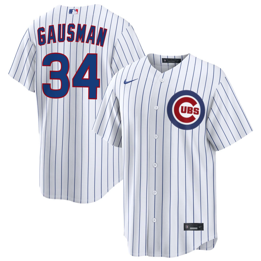NIKE Men's Chicago Cubs Kevin Gausman Premium Twill White Home Replica Jersey