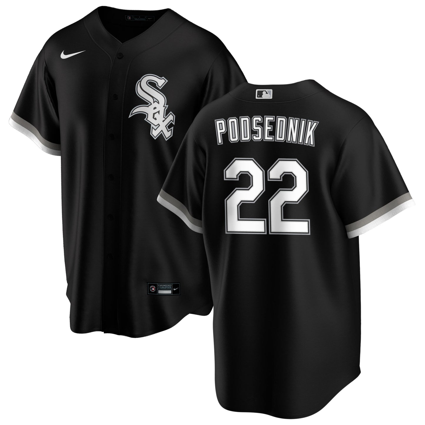 NIKE Men's Scott Podsednik Chicago White Sox Black Alternate Premium Twill Replica Jersey - Pro Jersey Sports