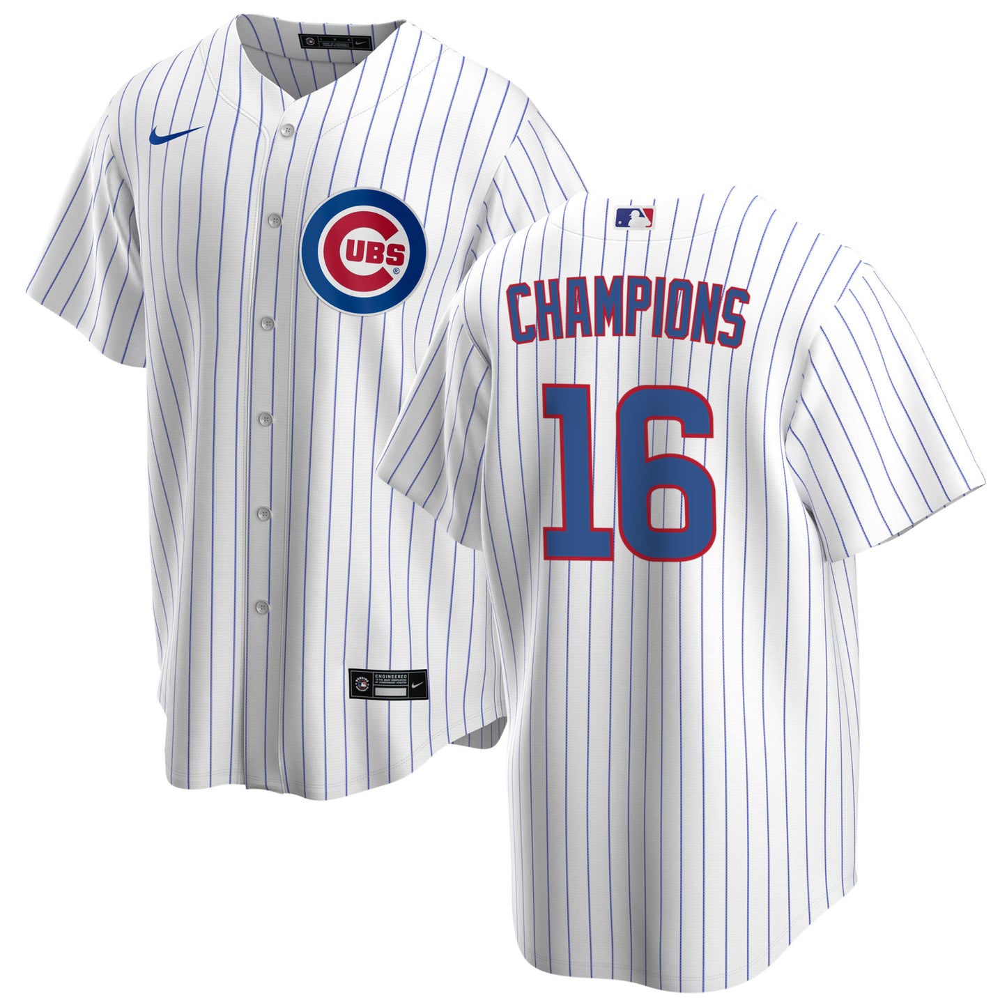 NIKE Men's 2016 World Series Champions Chicago Cubs White Home Premium Twill Replica Jersey - Pro Jersey Sports