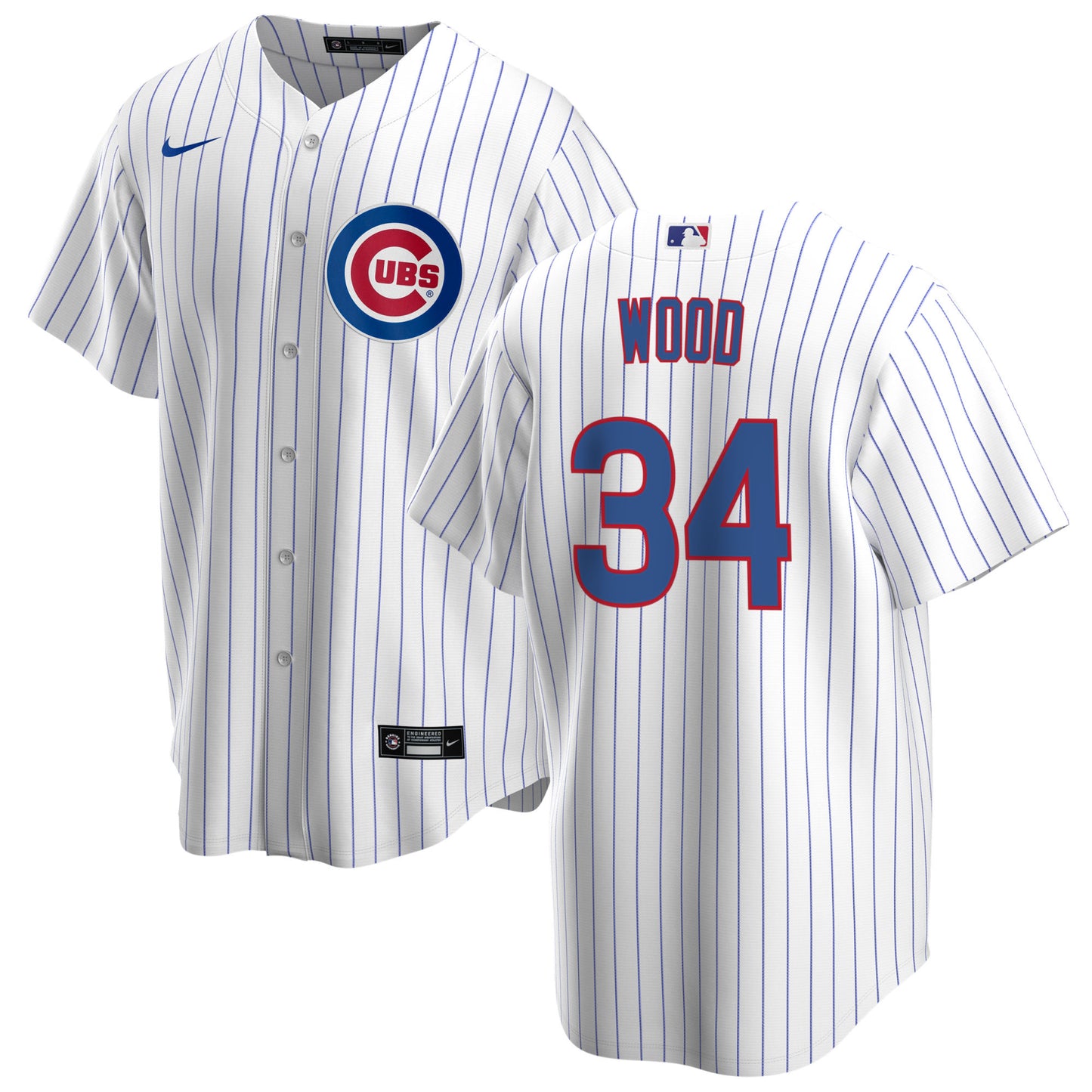 NIKE Men's Chicago Cubs Kerry Wood Premium Twill White Home Replica Jersey - Pro Jersey Sports