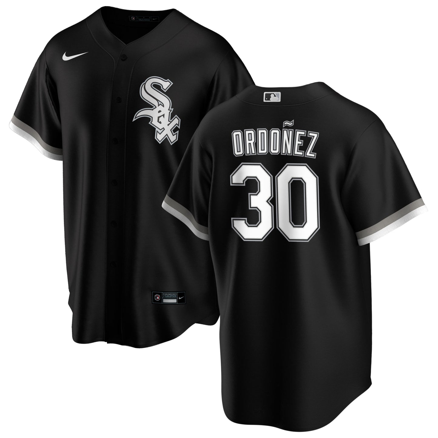 NIKE Men's Magglio Ordonez Chicago White Sox Black Alternate Replica Jersey With Premium Lettering - Pro Jersey Sports