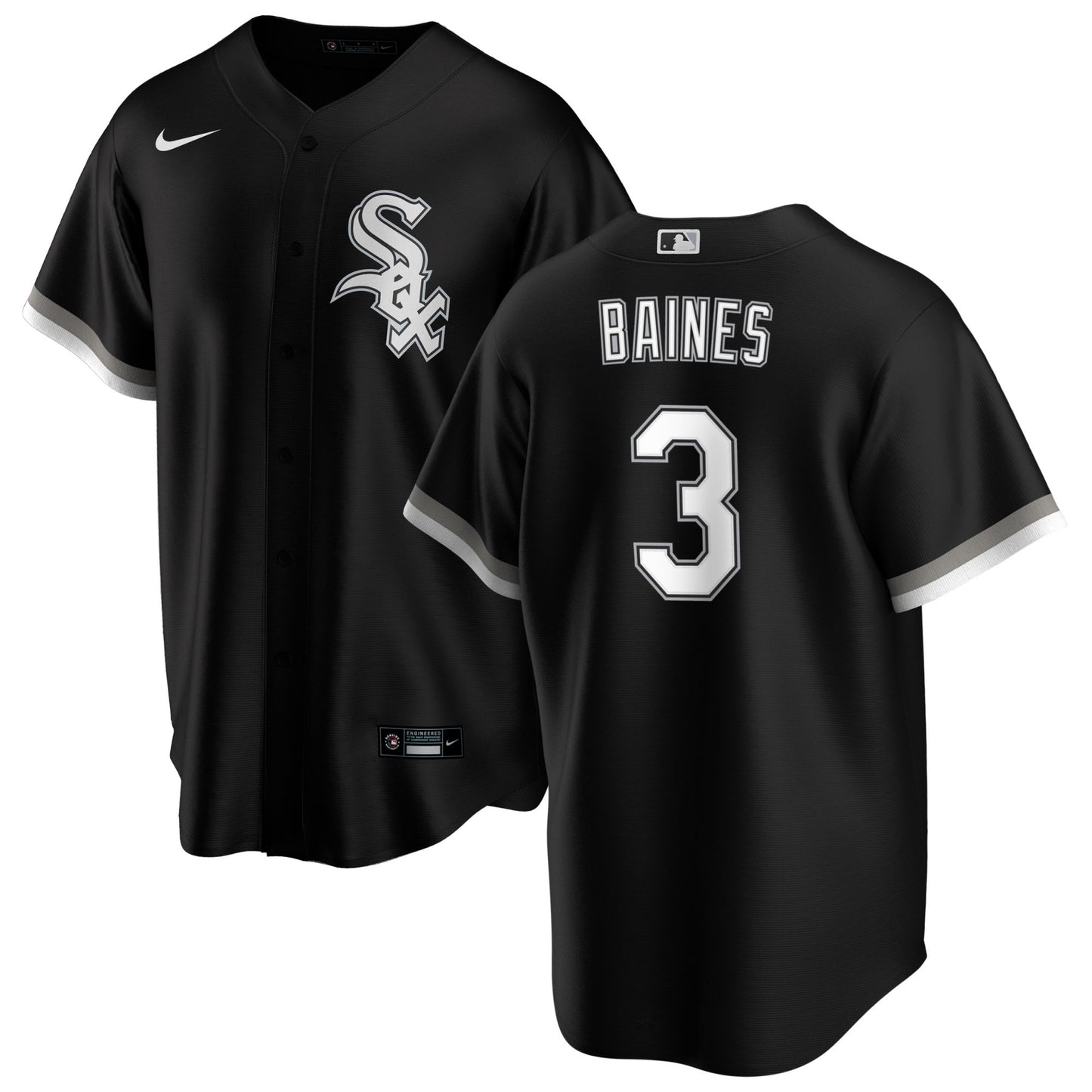 NIKE Men's Harold Baines Chicago White Sox Black Alternate Premium Stitch Replica Jersey - Pro Jersey Sports