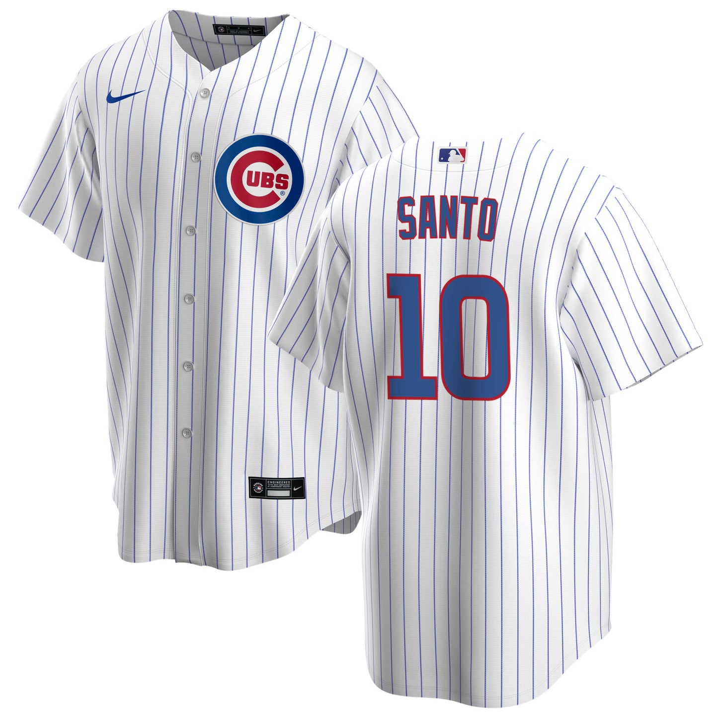 NIKE Men's Chicago Cubs Ron Santo Premium Twill White Home Replica Jersey - Pro Jersey Sports