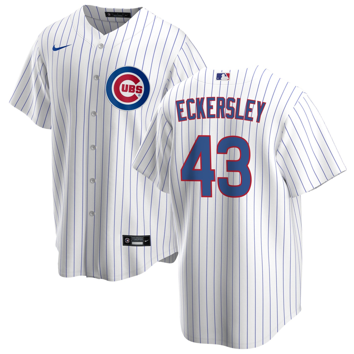 NIKE Men's Chicago Cubs Dennis Eckersley Premium Twill White Home Replica Jersey - Pro Jersey Sports