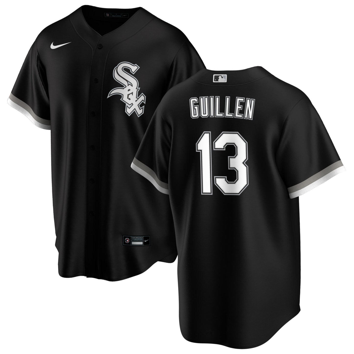 NIKE Men's Ozzie Guillen Chicago White Sox Black Alternate Premium Twill Replica Jersey - Pro Jersey Sports