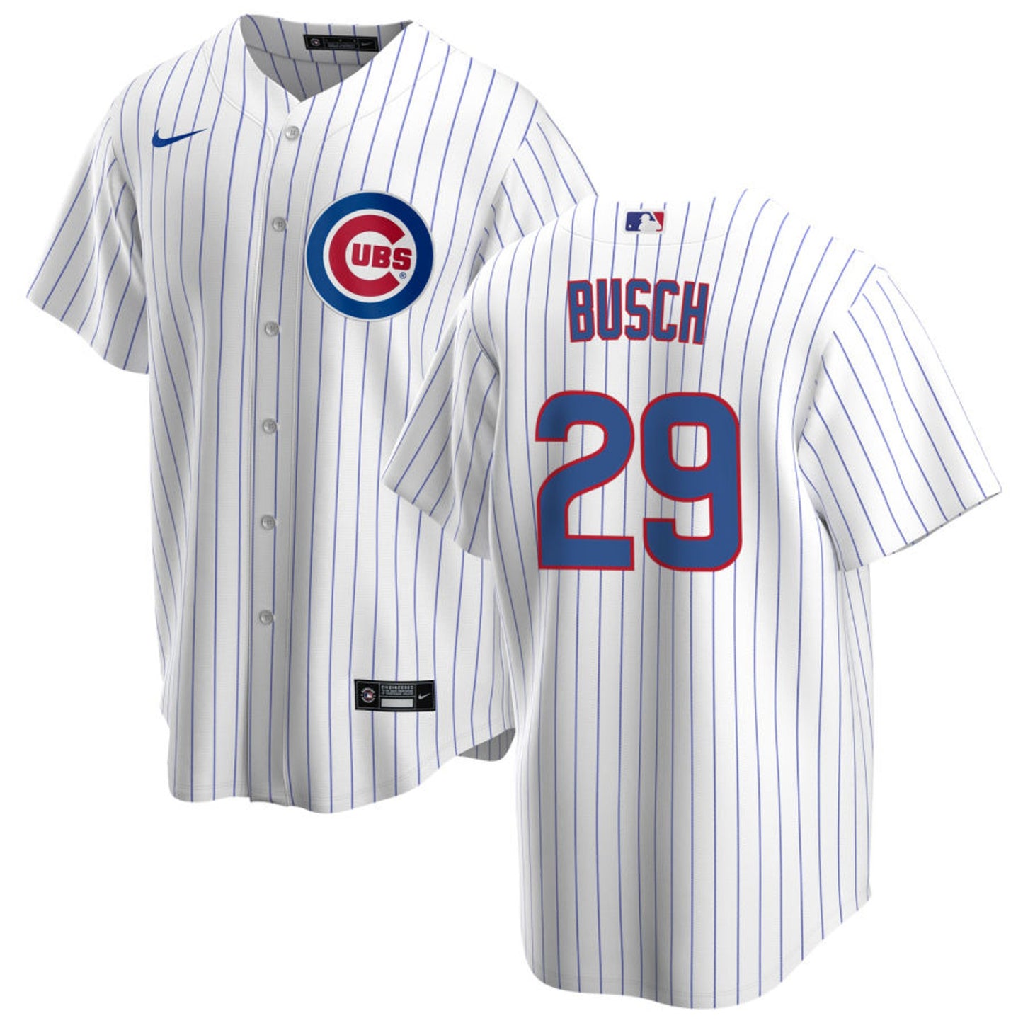 NIKE Men's Michael Busch Chicago Cubs White Home Premium Stitch Replica Jersey - Pro Jersey Sports