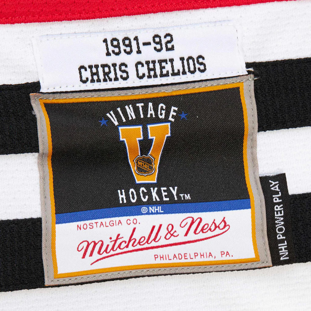 Men's Chicago Blackhawks Chris Chelios Red 1991-92 Power Play Jersey - Pro Jersey Sports