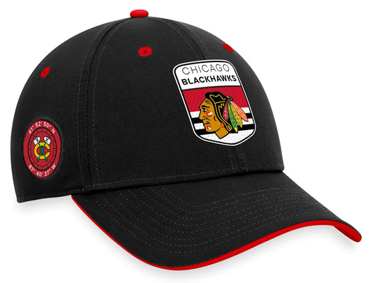 Men's Chicago Blackhawks Fanatics Branded Black NHL Authentic Pro Draft Flex Hat - Pro Jersey Sports