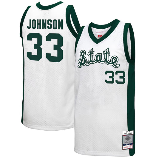 Magic Johnson Michigan State Spartans Mitchell & Ness 1978 Swingman Throwback Jersey - White - Pro Jersey Sports