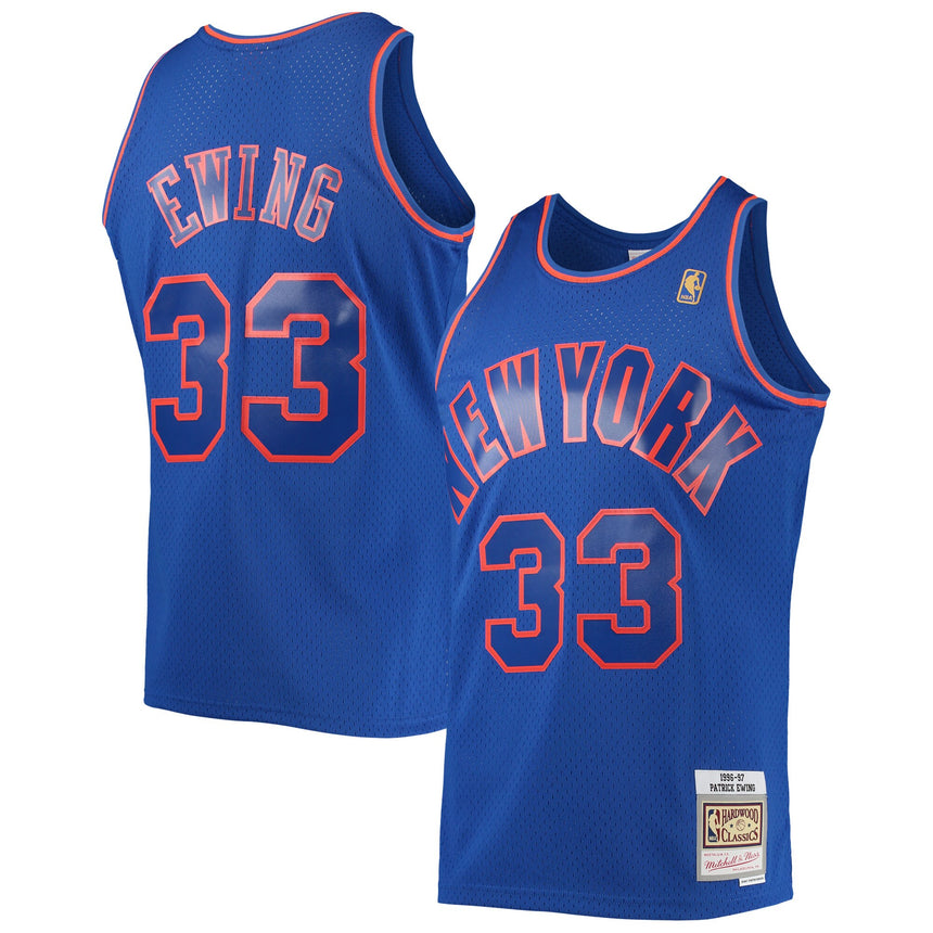 Men's New York Knicks Patrick Ewing Mitchell & Ness Blue 1996-97 Hardwood Classics Swingman Jersey - Pro Jersey Sports