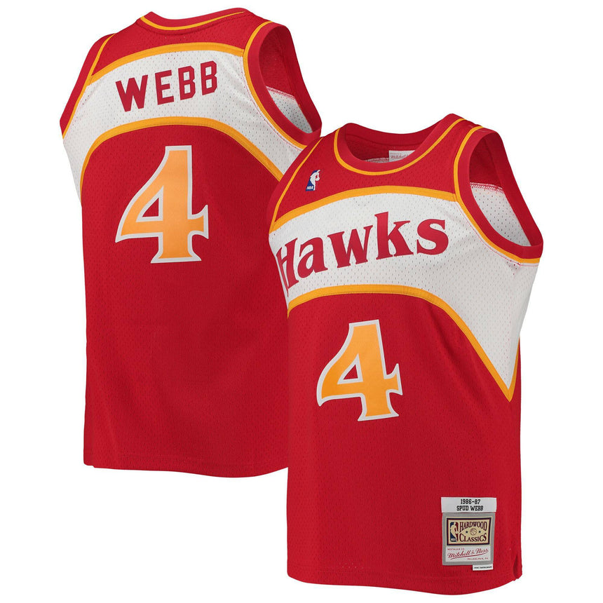 Men's Atlanta Hawks Spud Webb Mitchell & Ness Red 1986-87 Hardwood Classics Swingman Jersey - Pro Jersey Sports