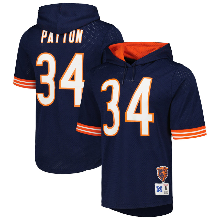 Men's Mitchell & Ness Walter Payton Navy Chicago Bears Retired Player Name & Number Mesh Hoodie T-Shirt - Pro Jersey Sports