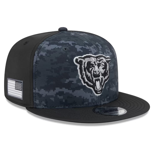 Chicago Bears New Era 2026 Salute To Service 9FIFTY Bearhead Logo Adjustable Snapback Hat - Black