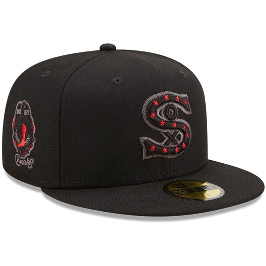 Chicago White Sox Cooperstown Collection October Night Black/Red New Era 59FIFTY Fitted Hat