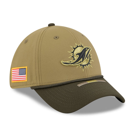 Men's Miami Dolphins New Era Green 2025 Salute to Service 39THIRTY Flex Hat - Pro Jersey Sports