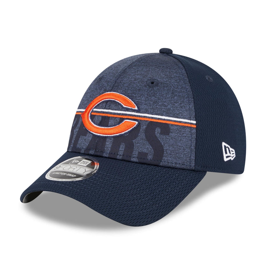 Men's Chicago Bears New Era NFL 2023 Training Camp Navy Primary Logo 9FORTY Stretch-Snap Adjustable Hat - Pro Jersey Sports