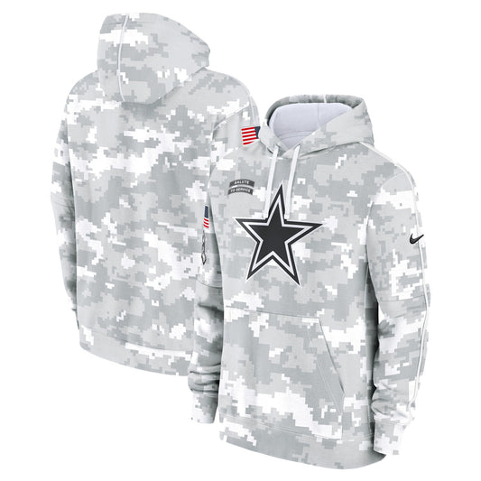 Men's Dallas Cowboys Nike Arctic Camo 2024 Salute to Service Club Fleece Pullover Hoodie - Pro Jersey Sports