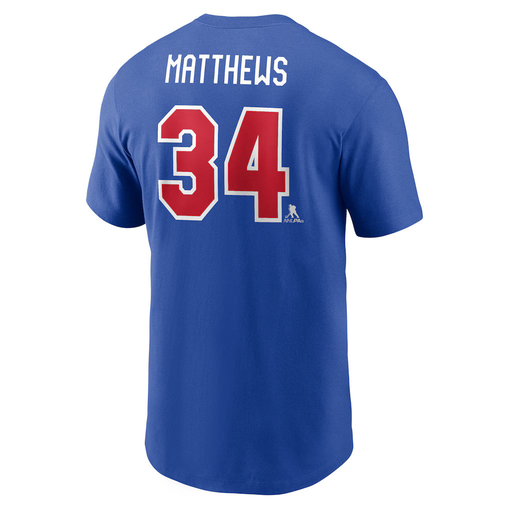 Men's Nike Auston Matthews Royal USA Hockey 2026 Name & Number T-Shirt - Pro Jersey Sports