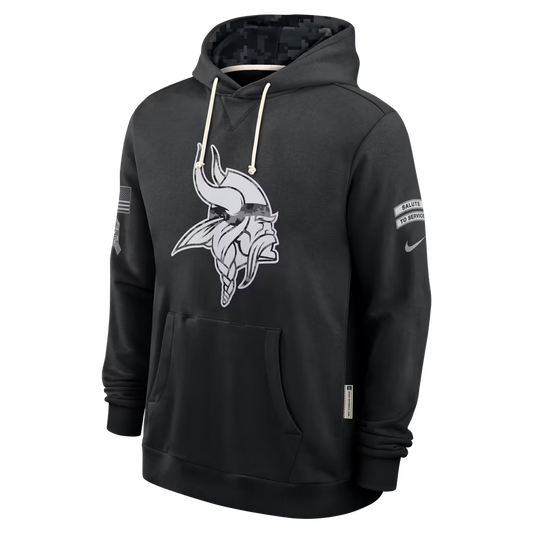 Mens Minnesota Vikings Nike 2026 Salute to Service Sideline Dri-FIT Pullover Hoodie - Black