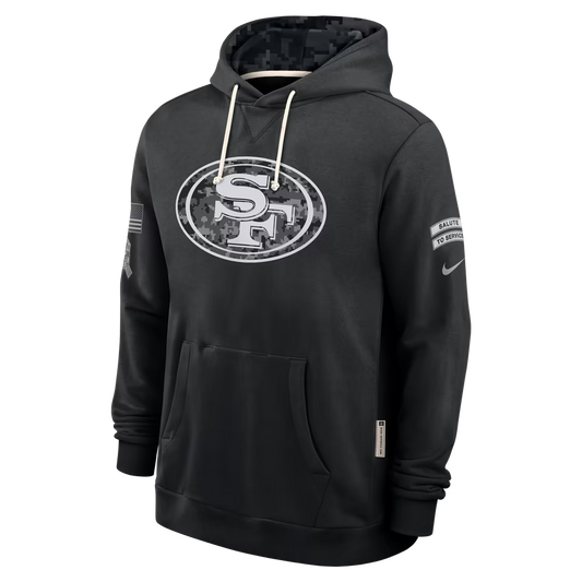 Mens San Francisco 49ers Nike 2026 Salute to Service Sideline Dri-FIT Pullover Hoodie - Black