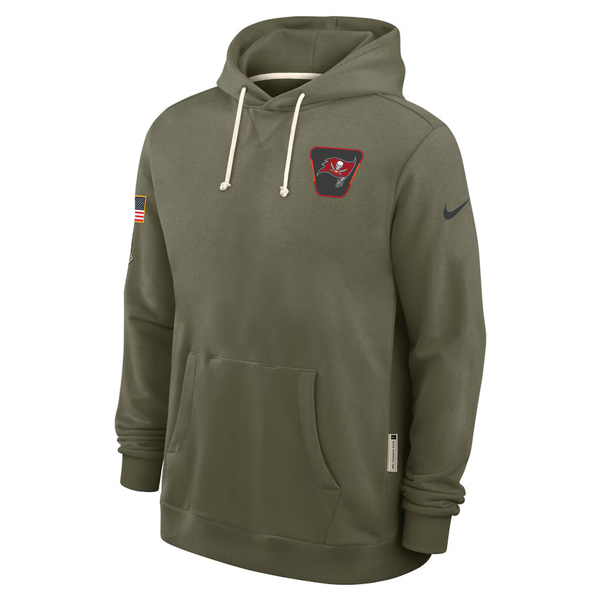 Men's Tampa Bay Buccaneers Nike Olive Green 2025 Salute To Service Club Pullover Hoodie - Pro Jersey Sports