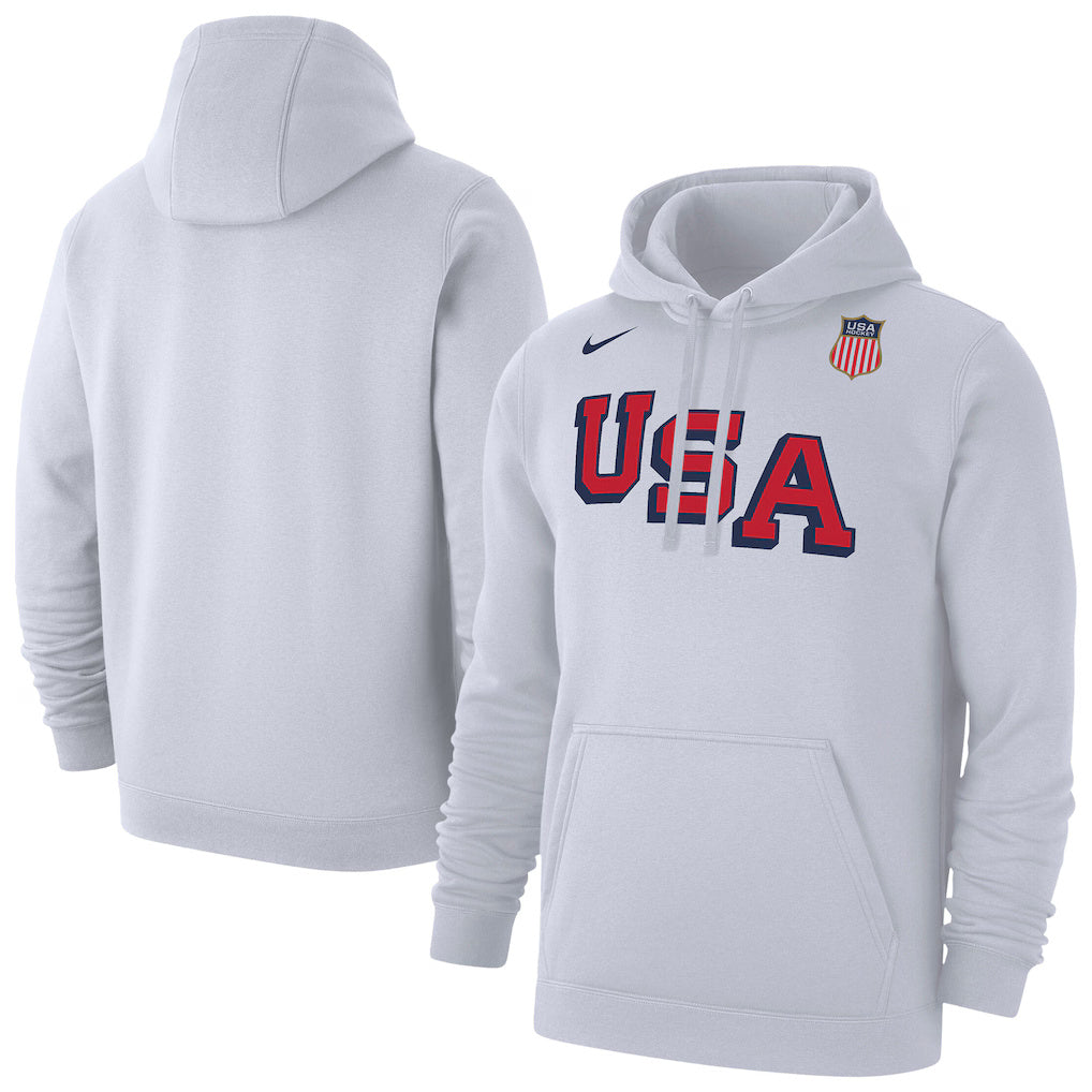 Nike Men's USA Hockey Nike 2026 Club Hoodie - White - Pro Jersey Sports