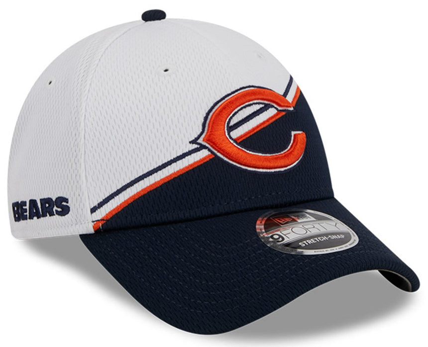 Men's Chicago Bears New Era White/Navy 2023 NFL Sideline Secondary Logo 9FORTY Adjustable Hat - Pro Jersey Sports