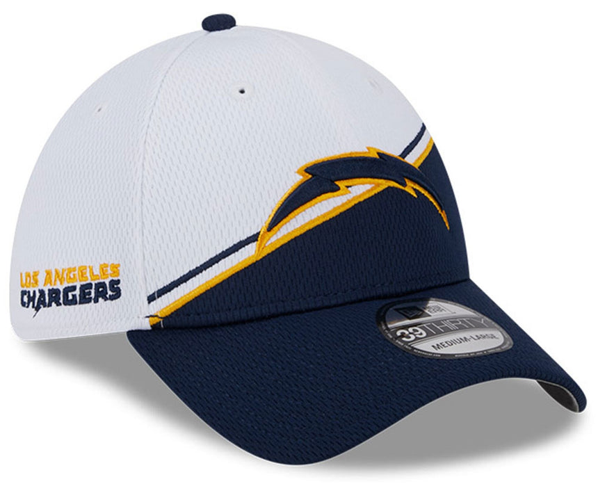 Men's Los Angeles Chargers Primary Logo New Era White/Navy 2023 Sideline 39THIRTY Flex Hat - Pro Jersey Sports