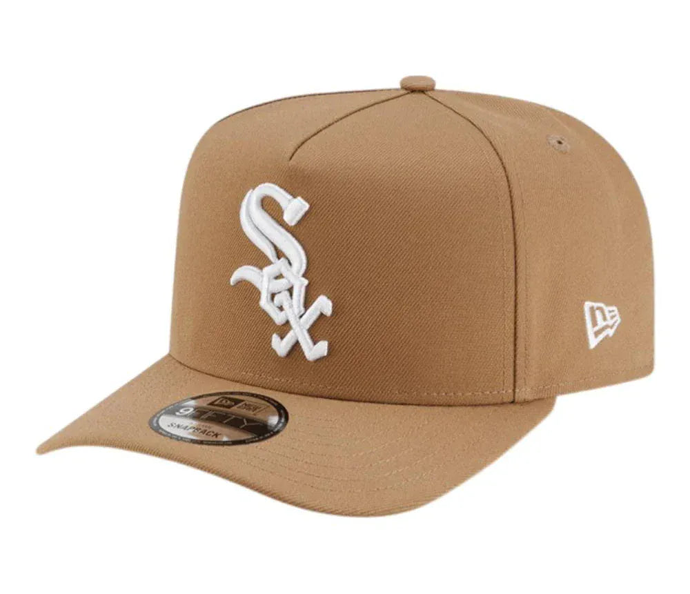 Chicago White Sox New Era Tan Team Logo A-Frame 9FIFTY Snapback Hat