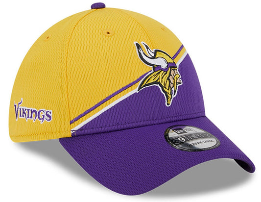 Men's Minnesota Vikings Primary Logo New Era Yellow/Purple 2023 Sideline 39THIRTY Flex Hat - Pro Jersey Sports