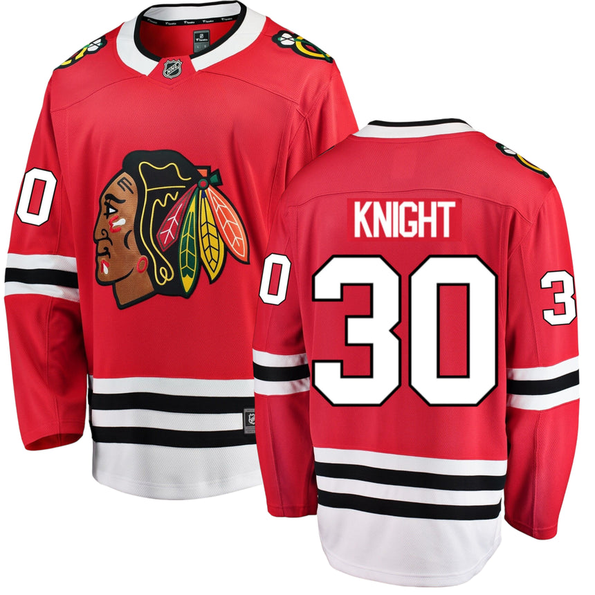Youth Spencer Knight Chicago Blackhawks Red Home Fanatics Premium Twill Breakaway Replica Jersey - Pro Jersey Sports