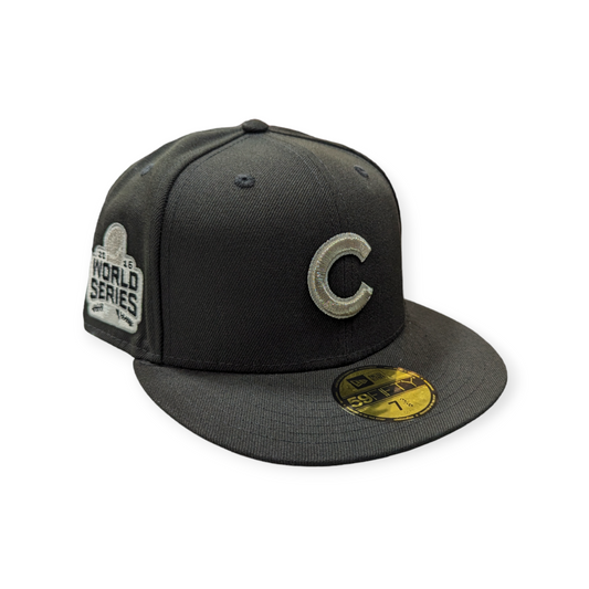 Chicago Cubs Black/Platinum New Era 59FIFTY Fitted Hat