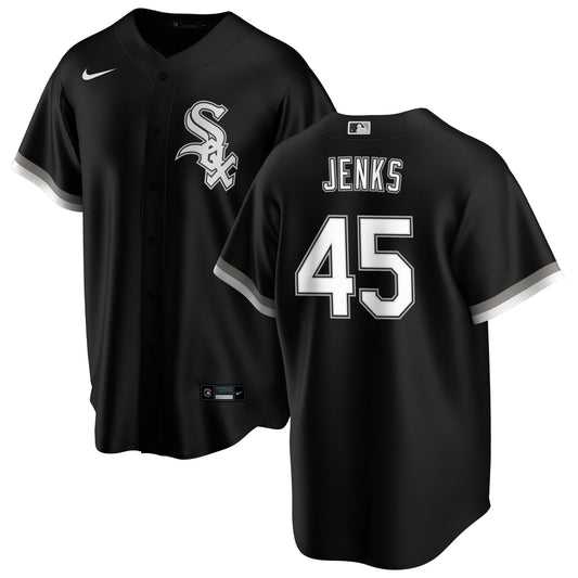 Bobby Jenks Chicago White Sox NIKE Replica Men's Alternate Black Jersey With Premium Lettering - Pro Jersey Sports