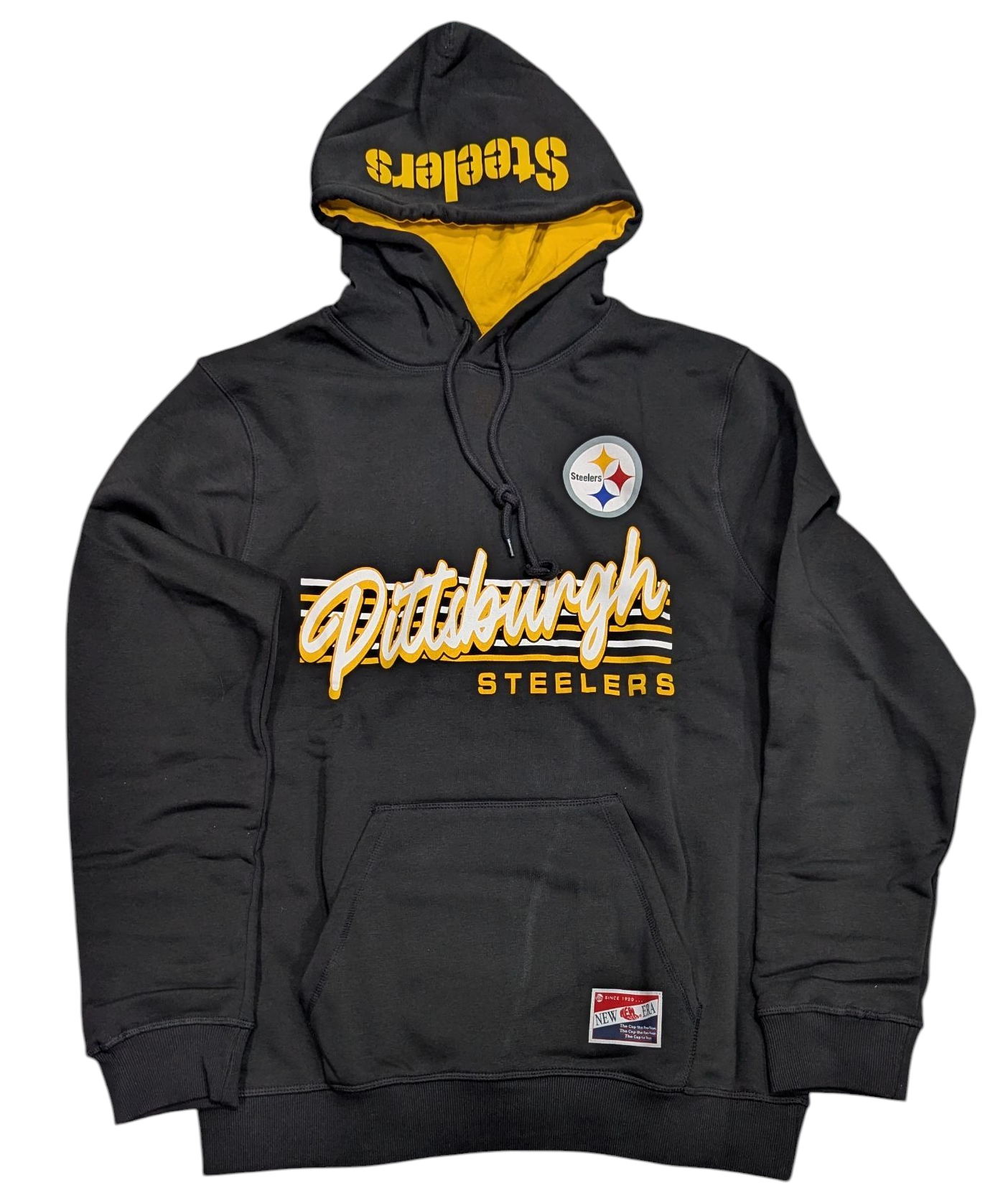 Men's Pittsburgh Steelers New Era Black Fleece Pullover Hoodie - Pro Jersey Sports