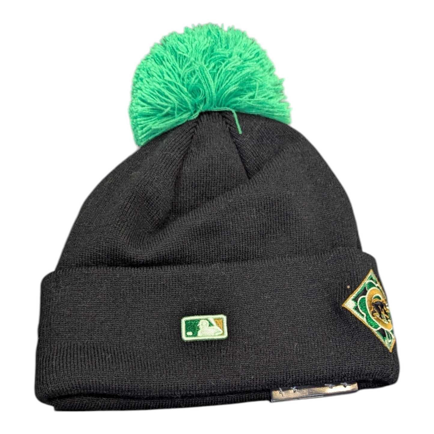 Chicago Cubs New Era Black St. Patrick's Day Cuffed Knit Hat with Pom