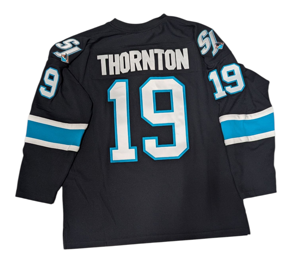 Men's Joe Thornton San Jose Sharks 2009-10 Black Power Play Player Jersey - Pro Jersey Sports