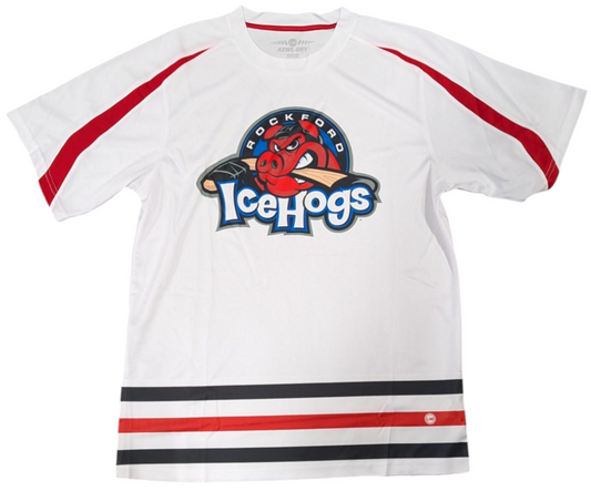 Men's Rockford IceHogs Levelwear White Kewl-Dry Performance Jersey Tee - Pro Jersey Sports