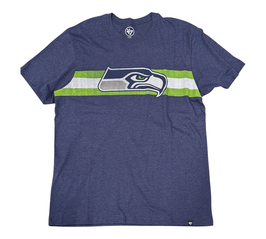 Men's Seattle Seahawks Navy Stripe Club Tee - Pro Jersey Sports