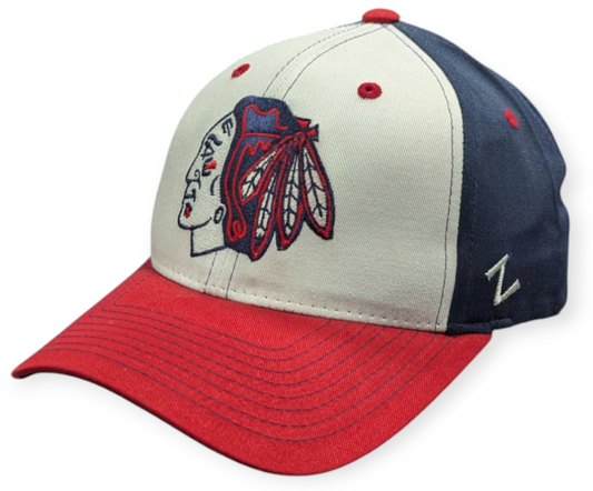 Mens Chicago Blackhawks Zephyr NHL Patriot Staple Adjustable hat - Pro Jersey Sports