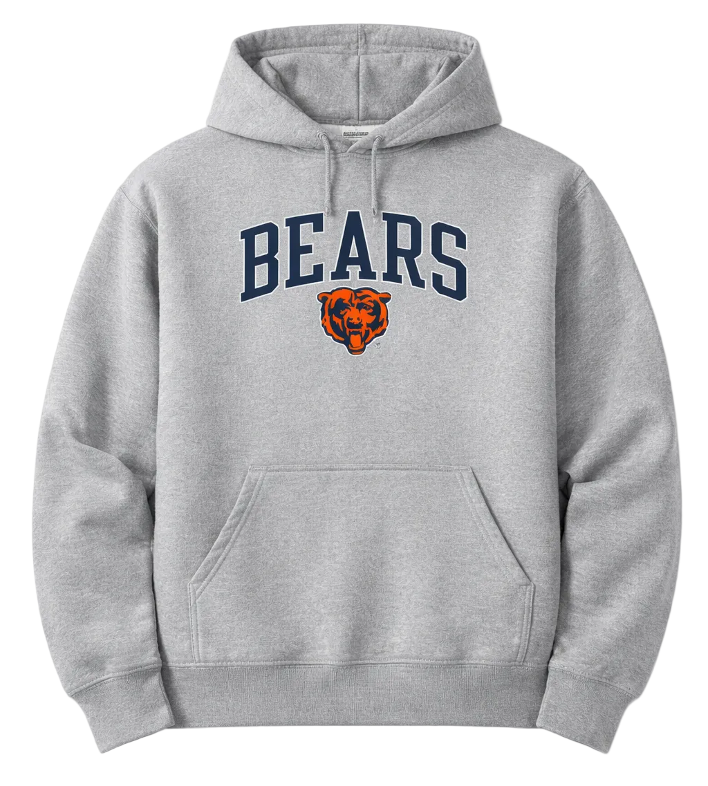Men's Chicago Bears Gray Champion Powerblend Fleece Pullover Hoodie - Pro Jersey Sports