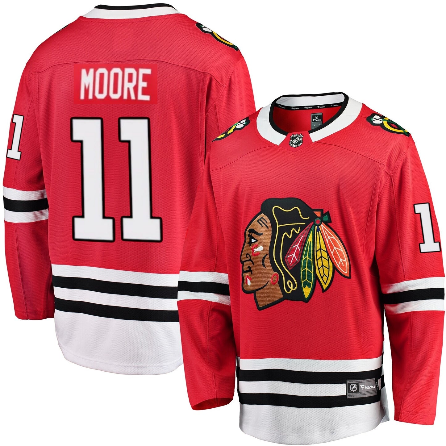 Men's Oliver Moore Chicago Blackhawks Red Home Fanatics Breakaway Premium Replica Jersey - Pro Jersey Sports