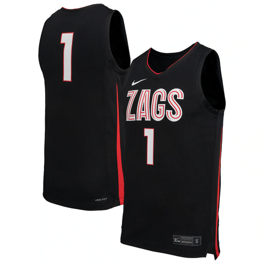 Gonzaga Bulldogs Nike Replica Basketball Jersey - Black - Pro Jersey Sports