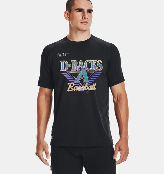 Men's Arizona Diamondbacks Black Cooperstown Rewind Black T-Shirt
