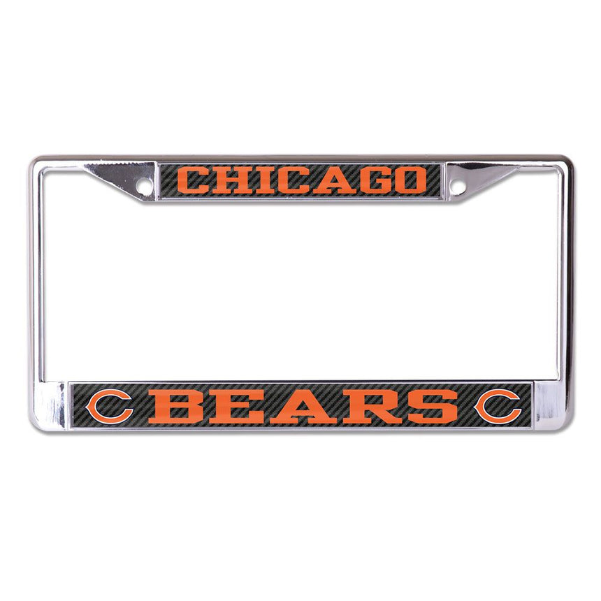Chicago Bears Chrome Carbon Fiber Wincraft Chrome License Plate Frame - Pro Jersey Sports