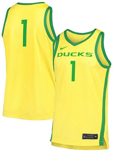 Men's Oregon Ducks Nike Alternate Replica #1 Basketball Jersey – Yellow - Pro Jersey Sports
