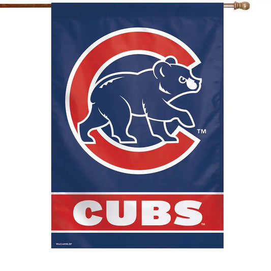 Chicago Cubs Vertical Flag 28" x 40" Walking Bear