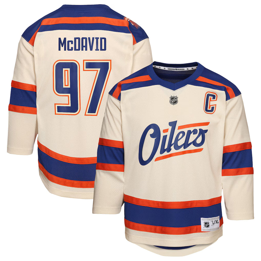 Youth Connor McDavid Edmonton Oilers Light Beige Alternate Replica Player Jersey - Pro Jersey Sports